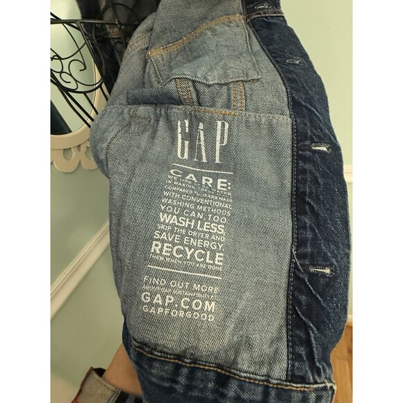 Gap Size XS Jean Denim Jacket Vintage Hippie Boho Blue Trucker - Picture 5 of 6